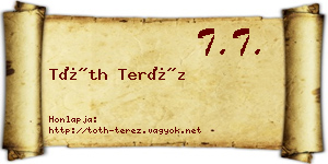 Tóth Teréz névjegykártya